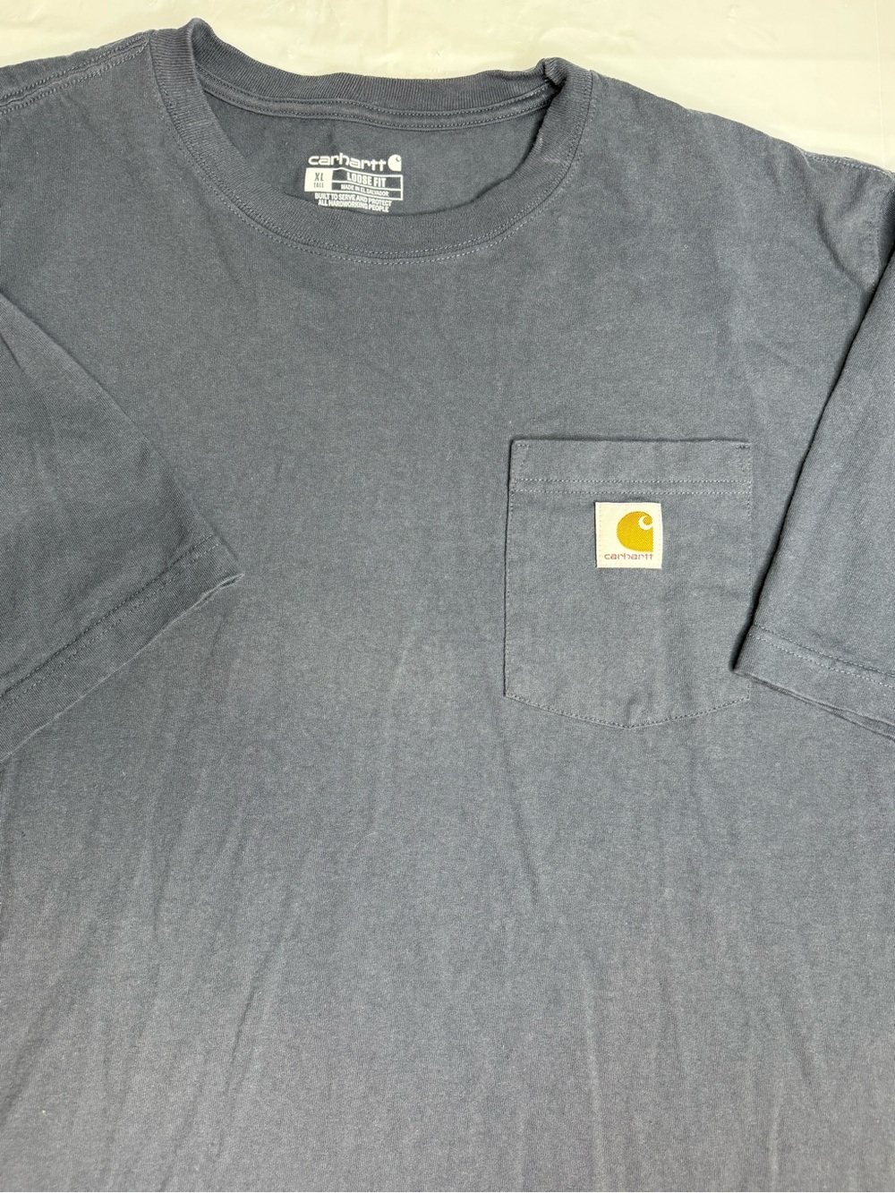 Carhartt Pocket T Shirt XL Tall Gray Loose Fit Workwear Heavyweight Tee